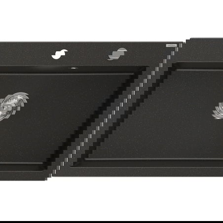 Mexen Elix chiuvetă de bucătărie granit 1-cameră 800 x 500 mm, negru/auriu metalic, sifon crom - 6527801005-75