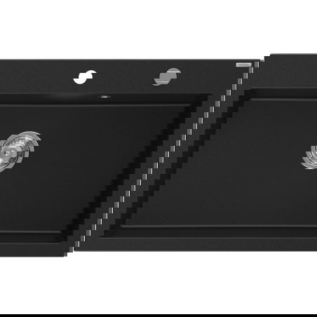 Mexen Elix chiuvetă din granit cu 1 compartiment 800 x 500 mm, negru, sifon crom - 6527801005-77
