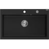 Mexen Elix gránit mosogató 1-medencés 800 x 500 mm, fekete, króm szifon - 6527801005-77
