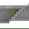 Mexen Elix chiuvetă de bucătărie din granit cu 1 cameră 800 x 500 mm, gri, sifon auriu - 6527801005-71-G