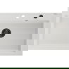 Mexen Elix chiuvetă de granit cu 1 compartiment 800 x 500 mm, albă, sifon negru - 6527801005-20-B