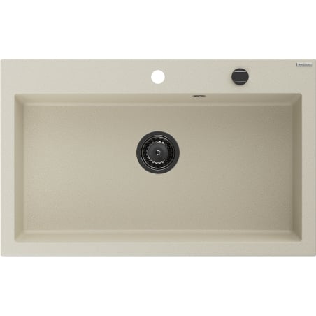 Mexen Elix 1 rekeszes gránit mosogató 800 x 500 mm, bézs, fekete szifon - 6527801005-69-B