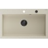 Mexen Elix 1 rekeszes gránit mosogató 800 x 500 mm, bézs, fekete szifon - 6527801005-69-B