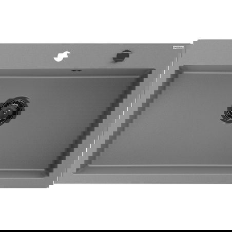 Mexen Elix chiuvetă din granit cu 1 compartiment 800 x 500 mm, gri, sifon negru - 6527801005-71-B
