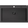 Mexen Elix 1 rekeszes gránit mosogatótál 800 x 500 mm, fekete pöttyös, fekete szifon - 6527801005-76-B