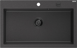 Mexen Elix 1 rekeszes gránit mosogató 800 x 500 mm, fekete pöttyös, fekete szifon - 6527801005-76-B