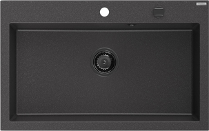 Mexen Elix chiuvetă din granit cu 1 compartiment 800 x 500 mm, negru pătat, sifon negru - 6527801005-76-B