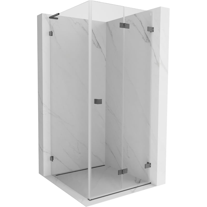 Mexen Lunar-F L cabină de duș pliantă dreapta 70 x 70 cm, transparent, gri armă periat - 836L-070-070-66-00-P