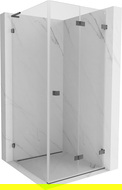 Mexen Lunar-F L cabină de duș pliantă dreapta 70 x 70 cm, transparent, gri armă periat - 836L-070-070-66-00-P