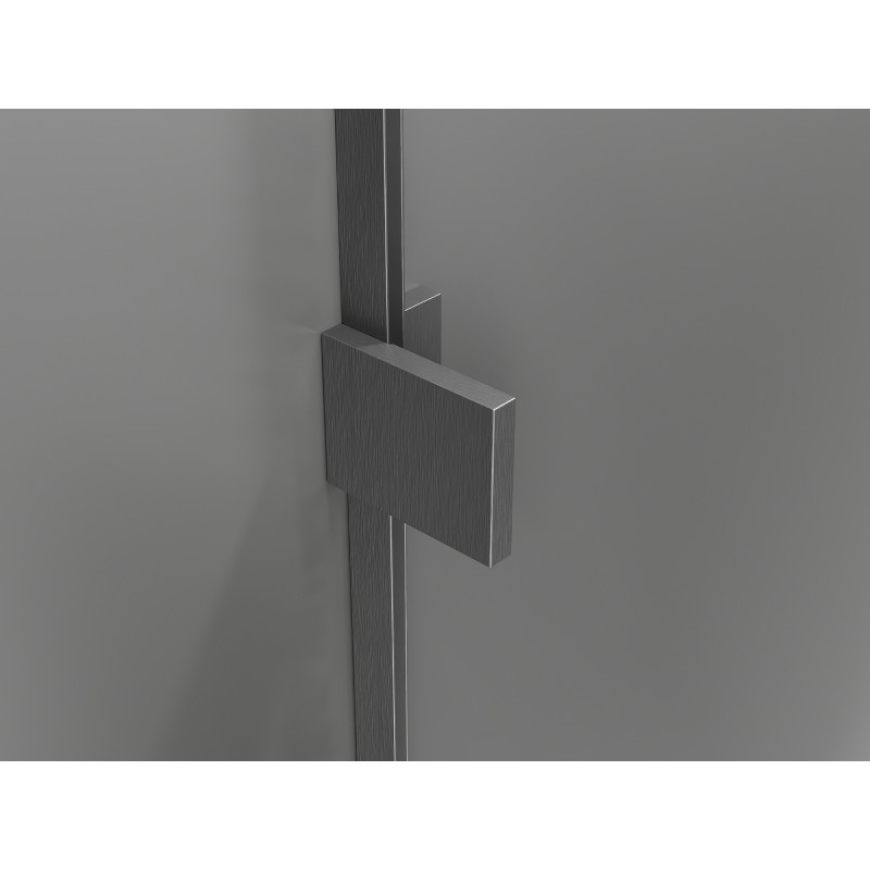 Mexen Lunar-F L összecsukható zuhanykabin jobb 80 x 80 cm, átlátszó, gun gray kefe - 836L-080-080-66-00-P