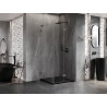 Mexen Lunar-F L összecsukható zuhanykabin jobb 80 x 80 cm, átlátszó, gun gray kefe - 836L-080-080-66-00-P