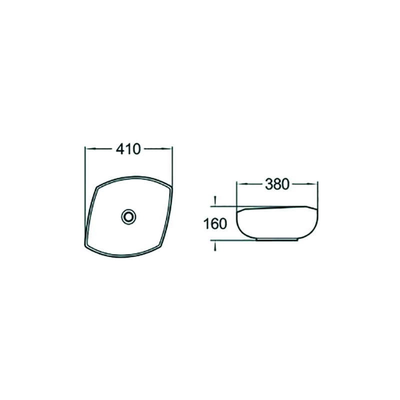 Mexen Enrica pultra szerelhető mosdó 41 x 38 cm, fehér - 21904100