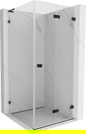 Mexen Lunar-F L cabină de duș pliabilă dreapta 70 x 70 cm, transparent, neagră - 836L-070-070-70-00-P