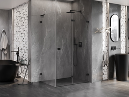 Mexen Lunar-F L cabină de duș pliabilă dreapta 75 x 70 cm, transparentă, neagră - 836L-075-070-70-00-P