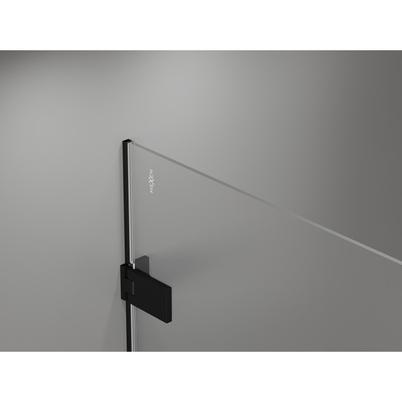 Mexen Lunar-F L jobb oldali, összecsukható zuhanykabin 95 x 90 cm, áttetsző, fekete - 836L-095-090-70-00-P