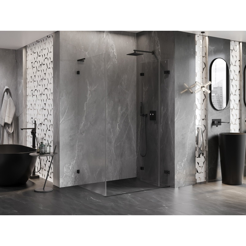 Mexen Lunar-F L cabina de duș pliabilă dreapta 95 x 90 cm, transparentă, neagră - 836L-095-090-70-00-P