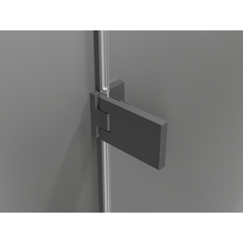 Mexen Lunar-F L cabina de duș pliabilă dreapta 90 x 90 cm, transparentă, finisaj gun metal - 836L-090-090-95-00-P