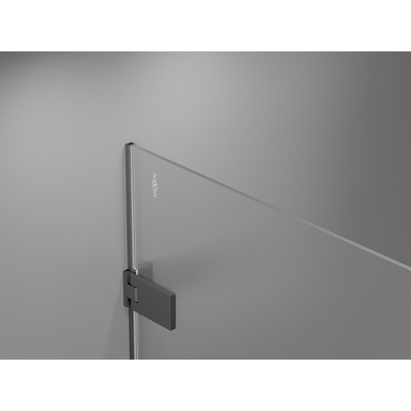 Mexen Lunar-F L behajtható zuhanykabin jobb 90 x 90 cm, átlátszó, gun metal - 836L-090-090-95-00-P