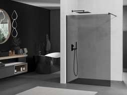 Mexen Kioto Perete de duș Walk-in 140 x 200 cm, grafit 8 mm, negru - 800-140-101-70-40