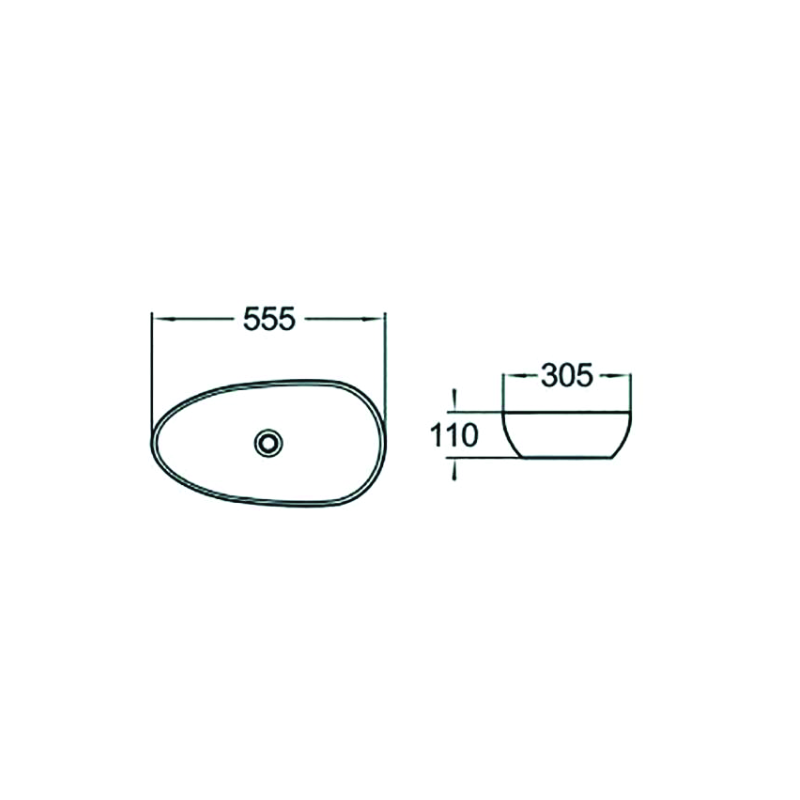 Mexen Lucia pultra helyezhető mosdó 55 x 30 cm, fehér - 21925500