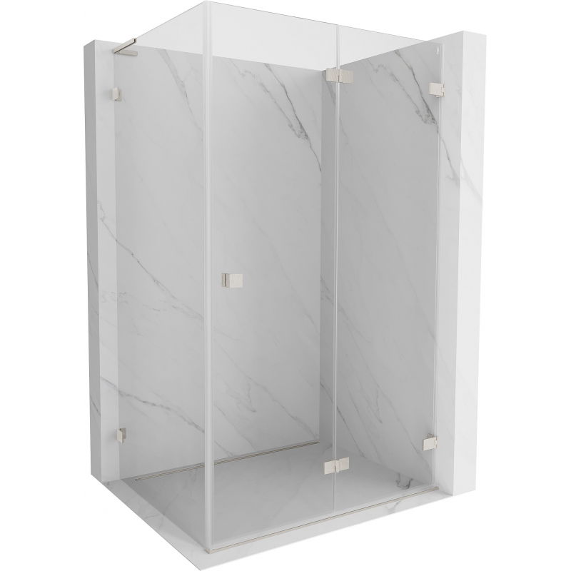 Mexen Lunar-F L cabină de duș pliabilă dreapta 90 x 80 cm, transparent, nichel periat - 836L-090-080-97-00-P