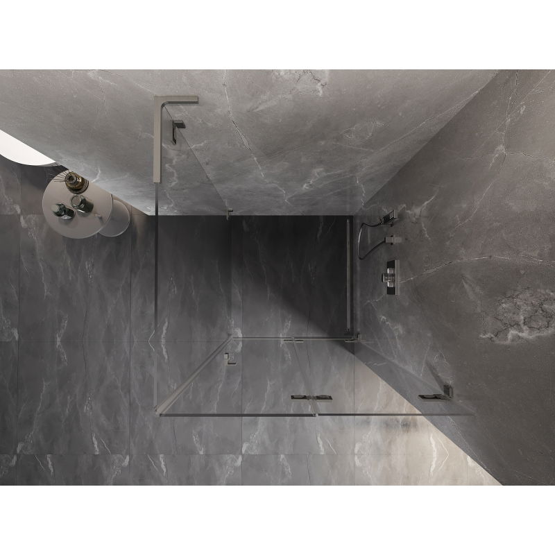 Mexen Lunar-F L cabină de duș pliabilă dreapta 90 x 90 cm, transparent, nichel periat - 836L-090-090-97-00-P