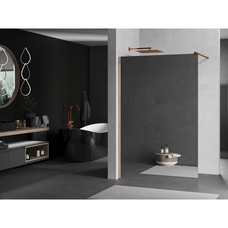 Mexen Kioto pereții de duș Walk-in 130 x 200 cm, oglindă 8 mm, aur roz - 800-130-101-60-50