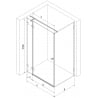 Mexen Lunar T cabină de duș batantă stânga 125 x 80 cm, transparentă, neagră - 834T-125-080-70-00-L