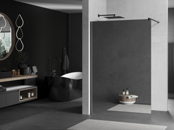 Mexen Kioto perete despărțitor de duș Walk-in 140 x 200 cm, oglindă 8 mm, negru - 800-140-101-70-50