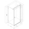 Mexen Lunar T cabină de duș cu deschidere dreapta 140 x 100 cm, transparentă, crom - 834T-140-100-01-00-P