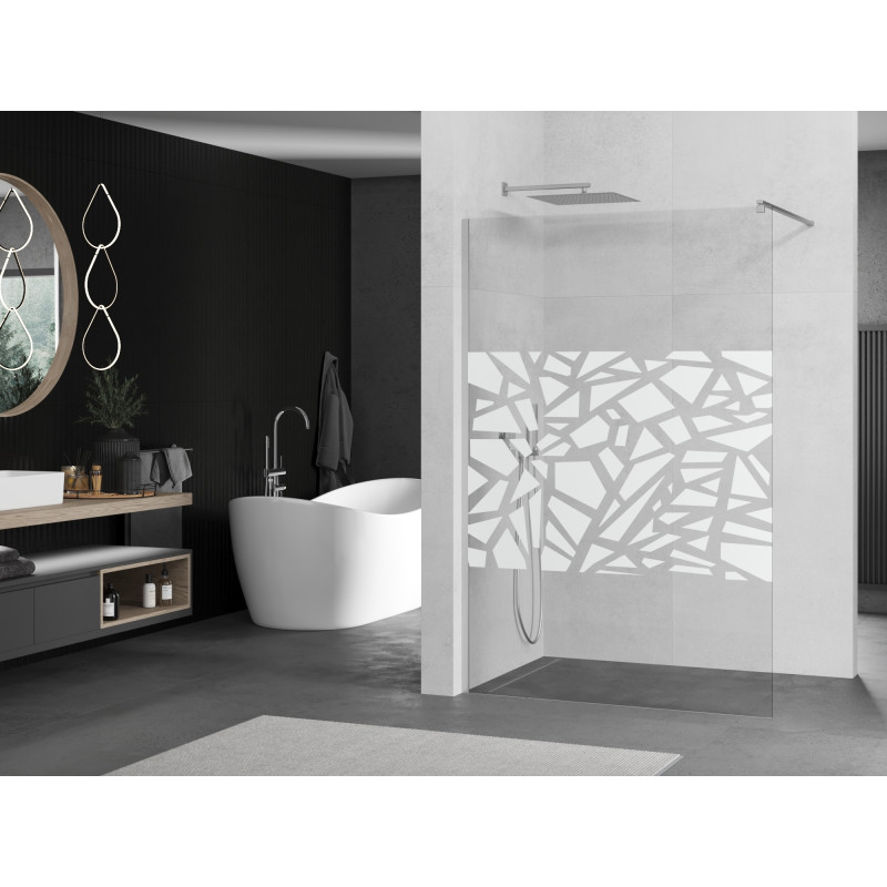 Mexen Kioto Walk-in Zuhanyfal 70 x 200 cm, fehér minta 8 mm, króm - 800-070-101-01-85