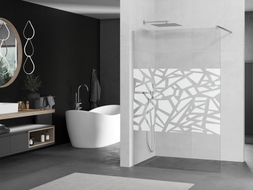 Mexen Kioto Walk-in Zuhanyfal 70 x 200 cm, fehér minta 8 mm, króm - 800-070-101-01-85