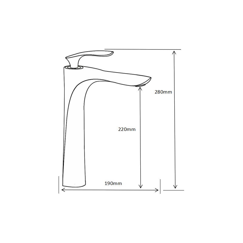 Mexen Lily magas mosdócsaptelep, fekete/króm - 73610-17