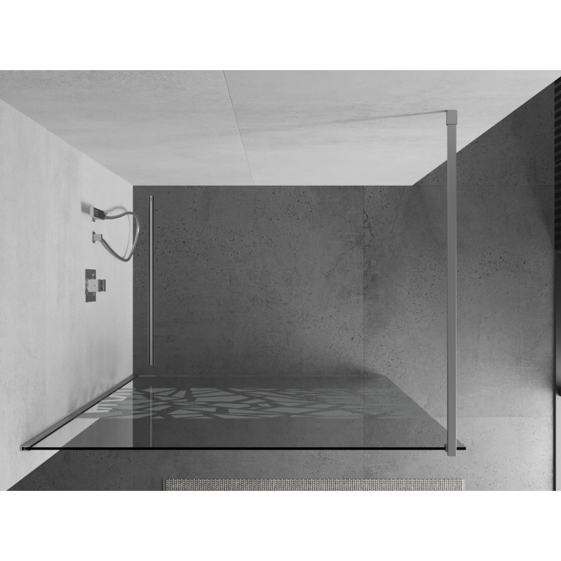 Mexen Kioto Walk-in zuhanyfal 90 x 200 cm, fehér minta 8 mm, króm - 800-090-101-01-85