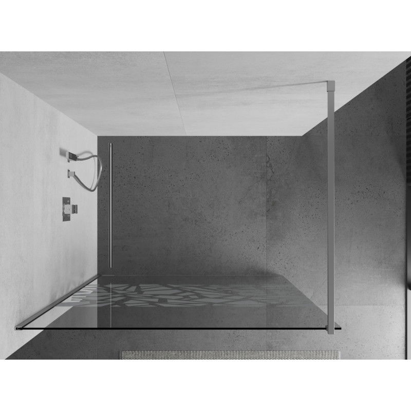 Mexen Kioto zuhanyfal Walk-in 90 x 200 cm, fehér minta 8 mm, króm - 800-090-101-01-85