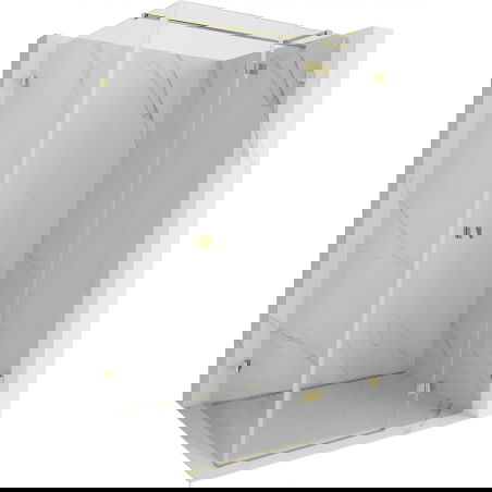 Mexen Lunar T cabină de duș pivotantă dreapta 125 x 110 cm, transparent, aurie - 834T-125-110-50-00-P