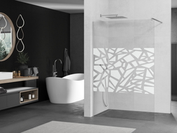 Mexen Kioto Walk-in zuhanyfal 120 x 200 cm, fehér minta 8 mm, króm - 800-120-101-01-85