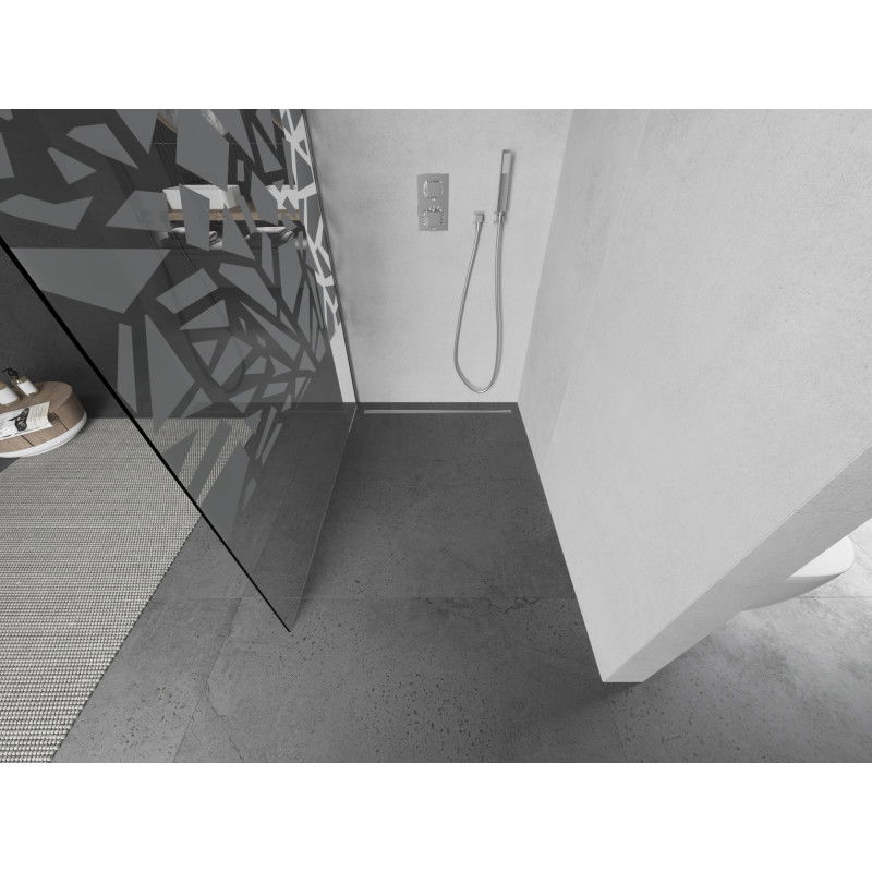 Mexen Kioto zuhanyfal Walk-in 130 x 200 cm, fehér minta 8 mm, króm - 800-130-101-01-85