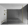 Mexen Kioto Walk-in zuhanyfal 100 x 200 cm, fehér minta 8 mm, arany - 800-100-101-50-85