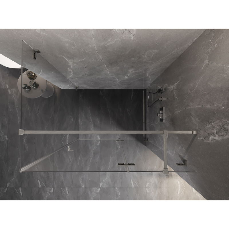 Mexen Lunar T cabină de duș batantă dreapta 125 x 100 cm, transparent, nichel periat - 834T-125-100-97-00-P