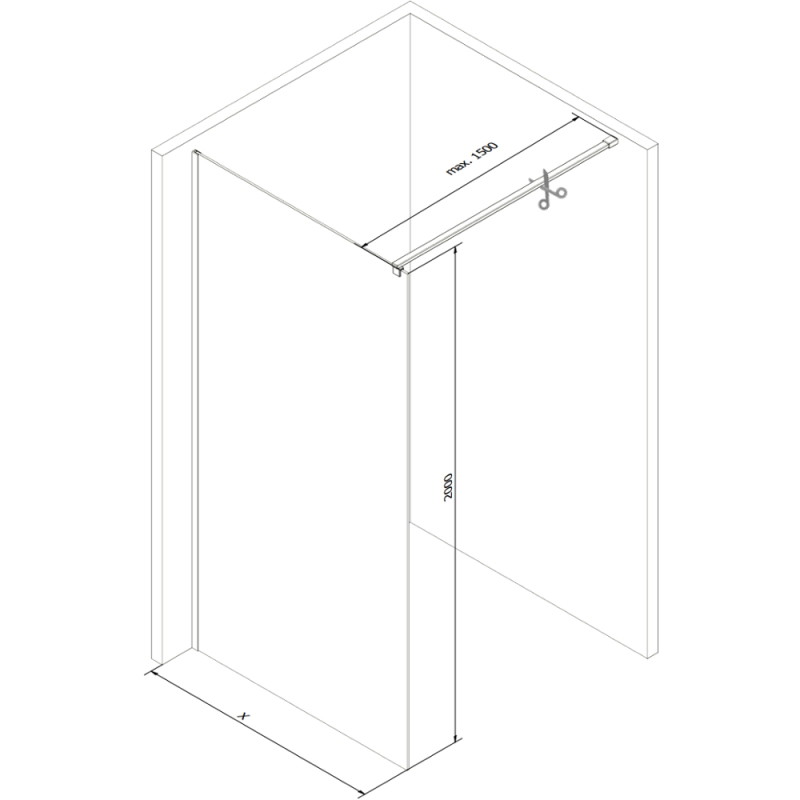 Mexen Kioto perete de duș Walk-in 130 x 200 cm, model alb 8 mm, aur roz - 800-130-101-60-85