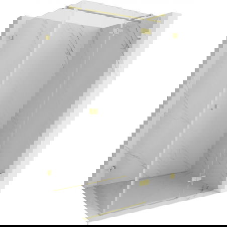 Mexen Lunar T cabină de duș batantă dreapta 135 x 100 cm, transparent, auriu periat - 834T-135-100-55-00-P