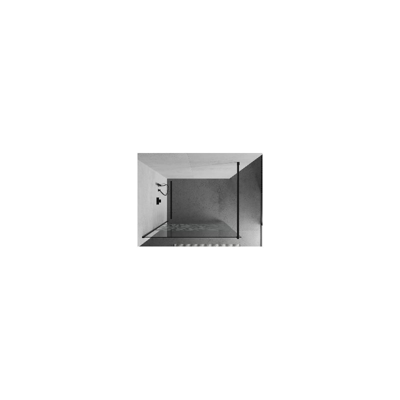 Mexen Kioto Walk-in zuhanyfal 80 x 200 cm, fehér minta 8 mm, fekete - 800-080-101-70-85