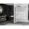 Mexen Kioto Walk-in zuhanyfal 100 x 200 cm, fehér mintával 8 mm, fekete - 800-100-101-70-85
