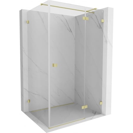 Mexen Lunar T cabină de duș cu deschidere dreapta 130 x 120 cm, transparentă, aurie periată - 834T-130-120-55-00-P