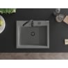 Mexen Elix chiuvetă de bucătărie din granit cu 1 compartiment 600 x 500 mm, gri, sifon negru - 6525601005-71-B