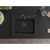 Mexen Elix 1 rekeszes gránit mosogató 600 x 500 mm, fekete/arany metál, fekete szifon - 6525601005-75-B