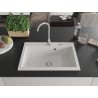 Mexen Elix chiuvetă de bucătărie din granit cu 1 cuvă 700 x 500 mm, alb, sifon crom - 6526701005-20