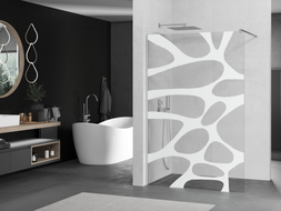 Mexen Kioto Walk-in zuhanyfal 110 x 200 cm, 8 mm fehér hullám, króm - 800-110-101-01-97
