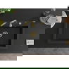 Mexen Elix chiuvetă granit 1 cameră 700 x 500 mm, negru/argintiu metalizat, sifon auriu - 6526701005-73-G